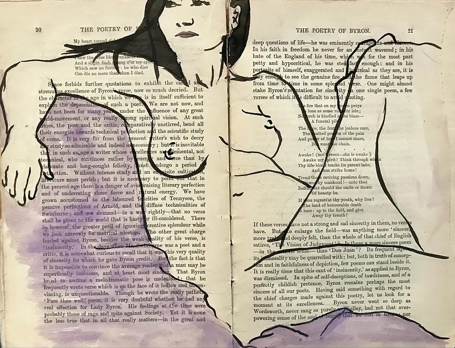 The Poetry of Byron 20 Drawing by M Bellavia
