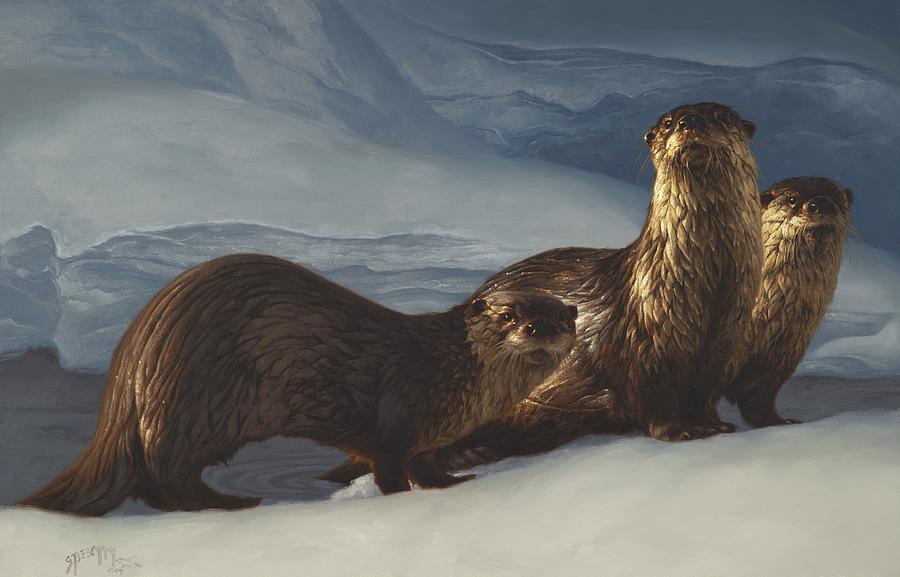 Winter Painting - The Polar Bear Club by Greg Beecham