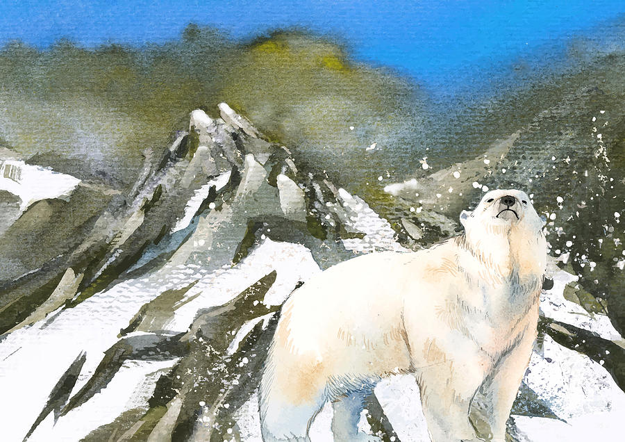The Polar Bear Painting by Miki De Goodaboom
