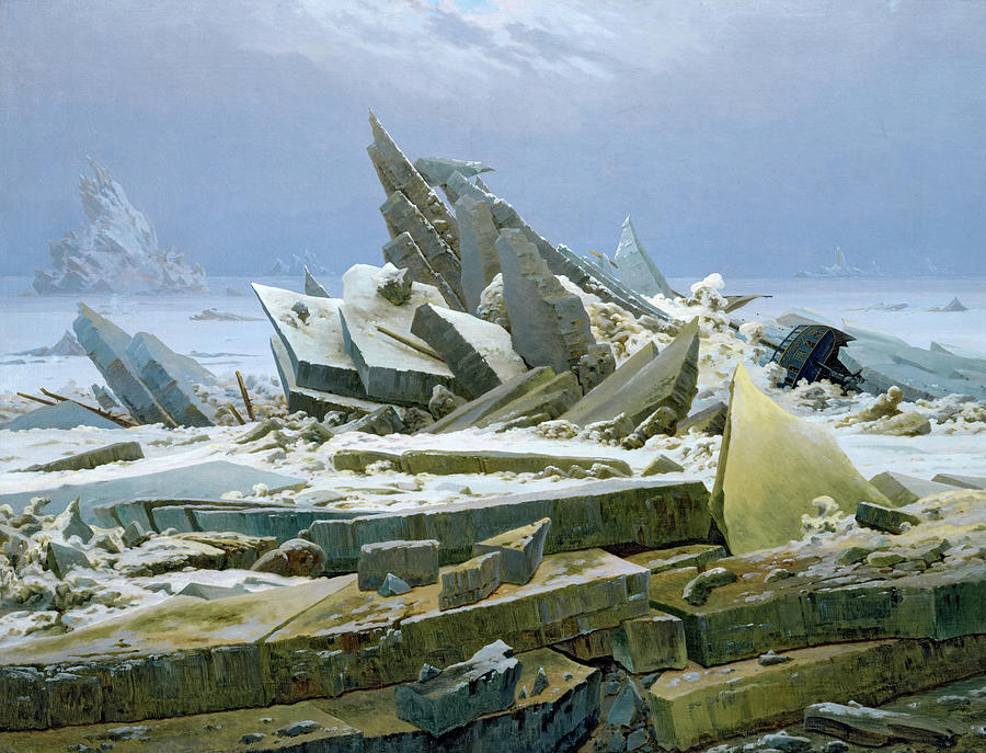 Caspar David Friedrich Painting - The Polar Sea, 1824 by Caspar David Friedrich