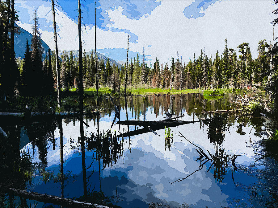 The Pond at Two Medicine Lake Painting by Eric Goetz | Fine Art America