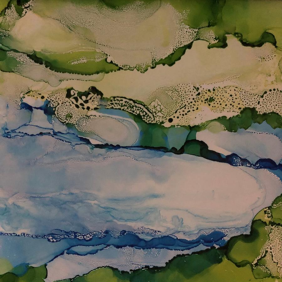 The Pond in Abstract Painting by Rachelle Stracke
