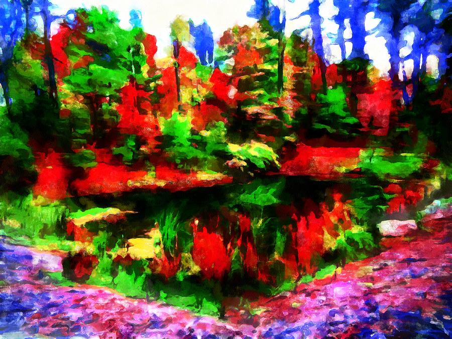 The Pond in Autumn Mixed Media by Christopher Reed