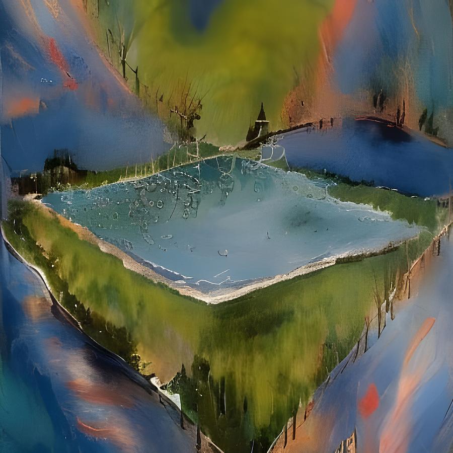 The Pond Digital Art By Kristen Osullivan Fine Art America 