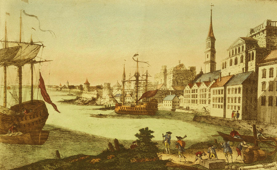 Boston Drawing - The Port of Boston by Vintage Places