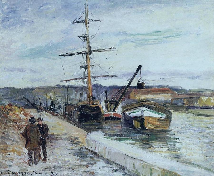 The Port Of Rouen 1883 01  By Camille Pissarro 1830  1903 Painting