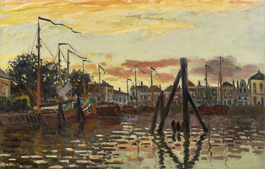 The Port of Zaandam - Claude Monet Painting by Aesthetics Store - Fine ...