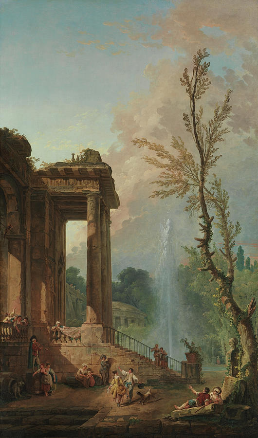 The Portico of a Country Mansion, 1773 Painting by Hubert Robert