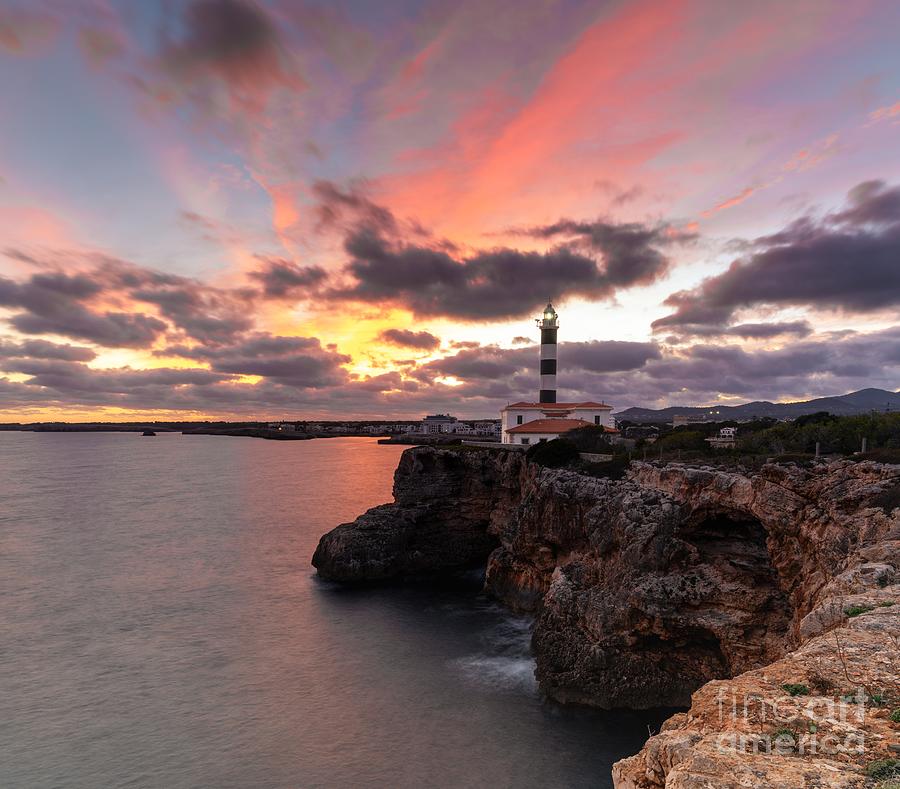 Sunset Photograph - The Portocolom Lighthouse by Nando Lardi
