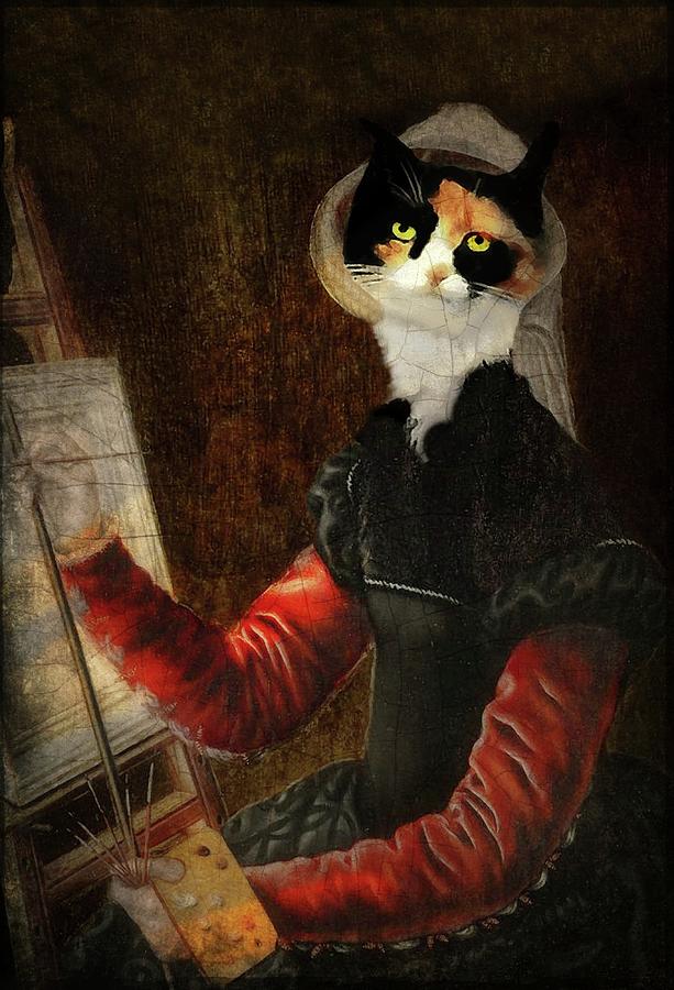 Calico Cat Photograph - The Portrait Painter by Diana Angstadt