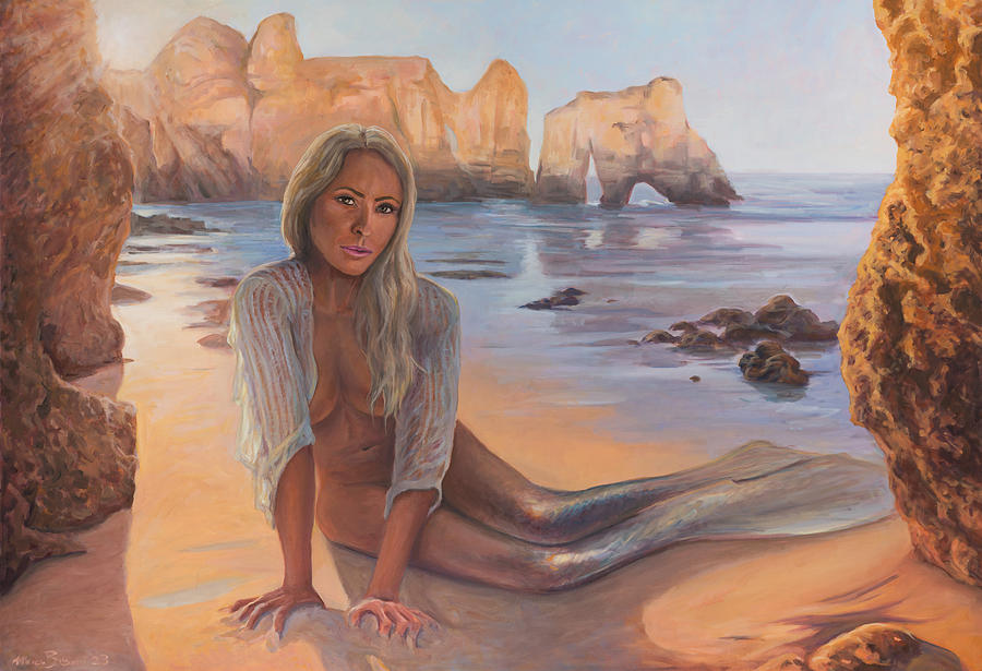 Mermaid Painting - The Portuguese mermaid by Marco Busoni