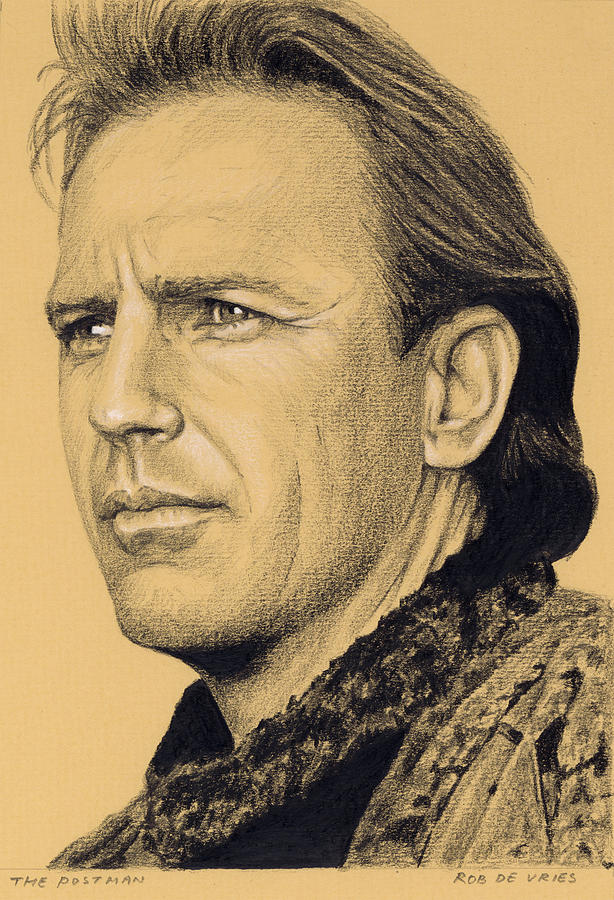 Kevin Costner Drawing - The Postman by Rob De Vries