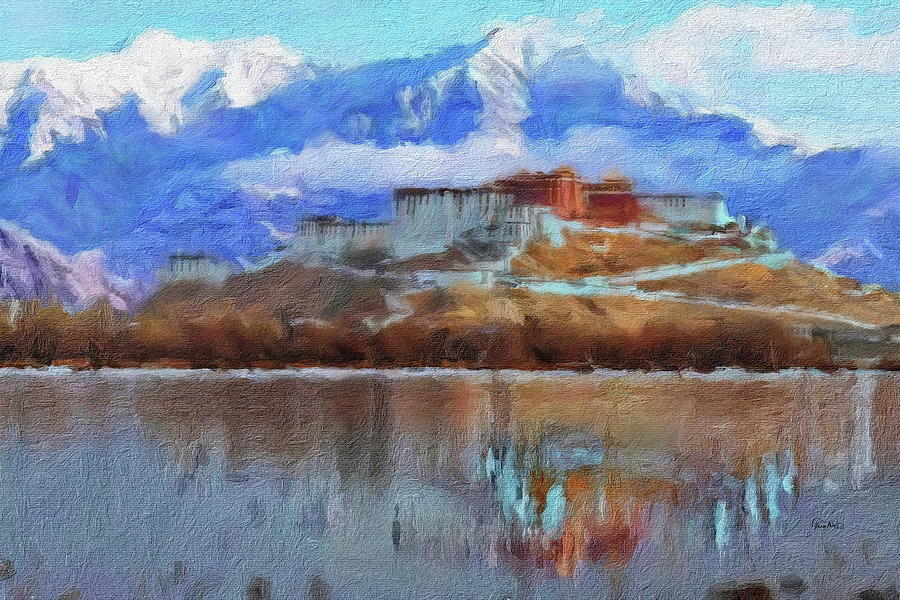 The Potala Palace - Lhasa Tibet Digital Art by Russ Harris