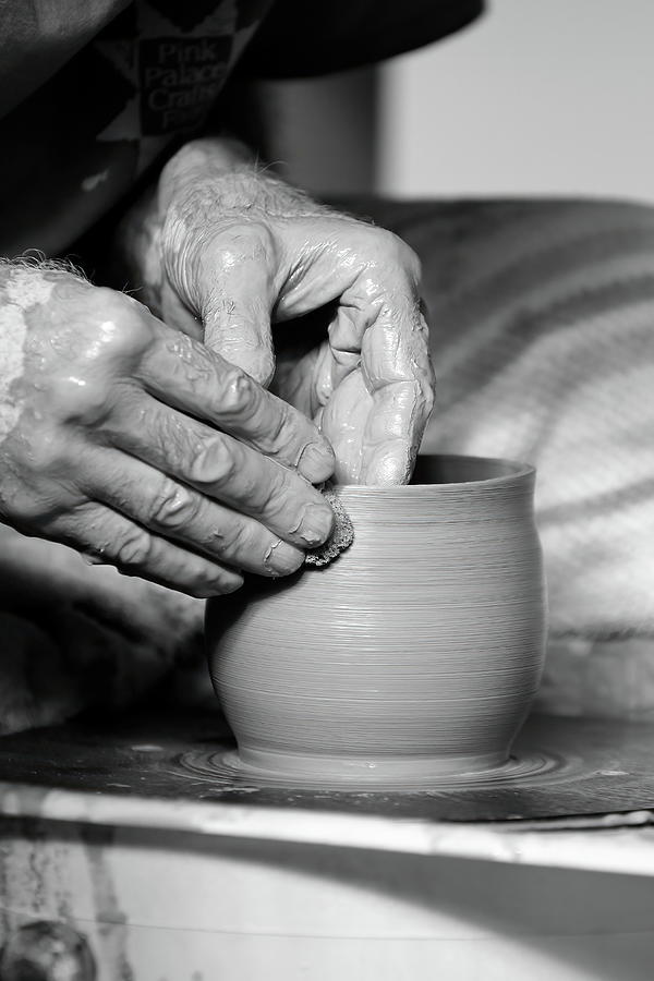The Potters Hands bw Photograph by Lens Art Photography By Larry Trager