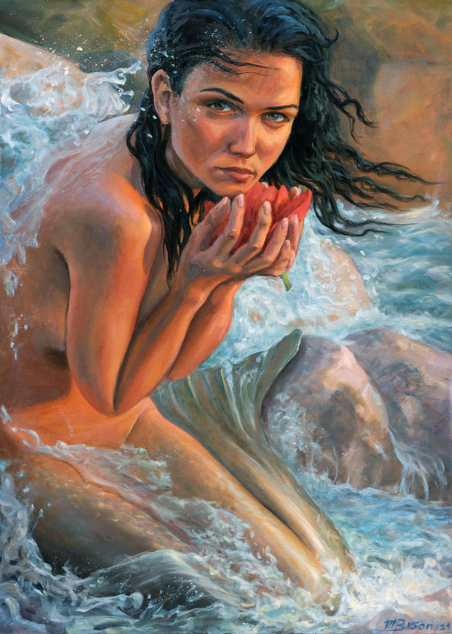 Mermaid Painting - The power of love by Marco Busoni