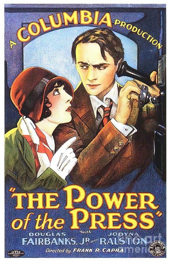 The Power of the Press - 1928, movie poster Mixed Media by Movie World Posters