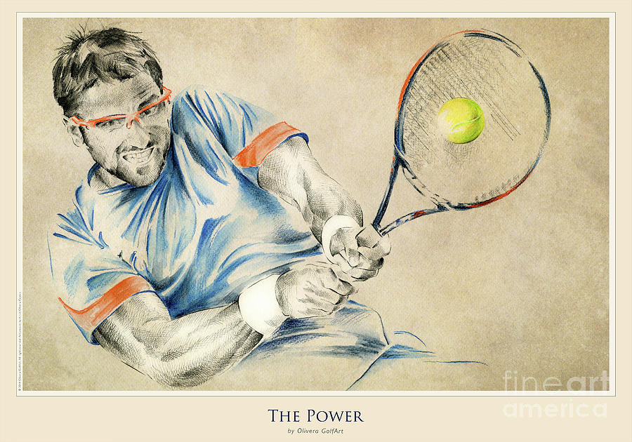 Golfer Painting - The Power - Poster by Olivera Cejovic Golfer Painting - The Power - Poster by Olivera Cejovic