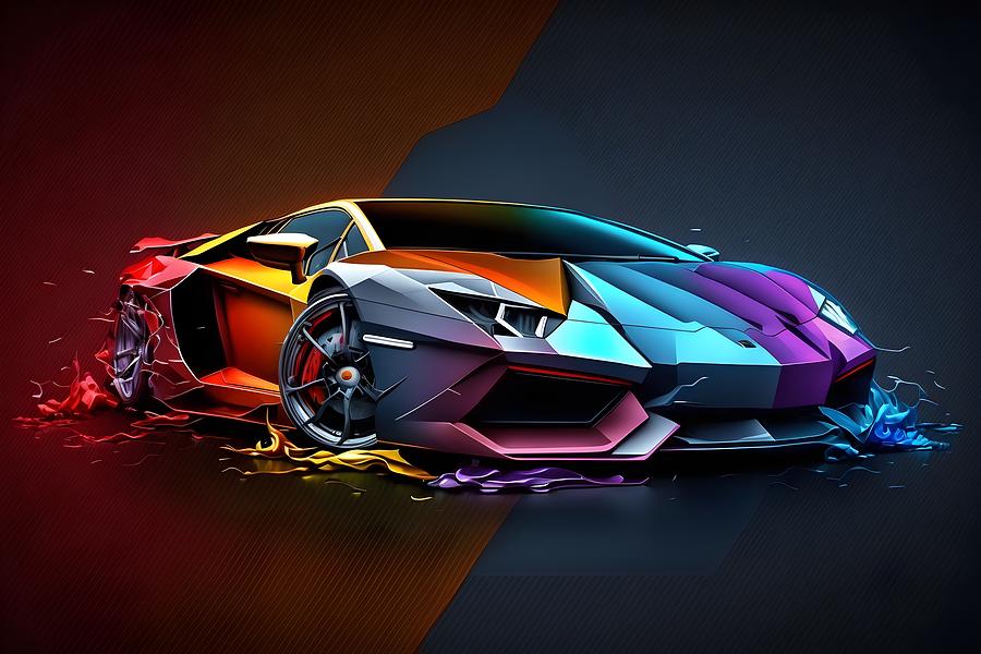 The Powerful Beauty of Lamborghini Digital Art by Cr-AI-tive - Pixels