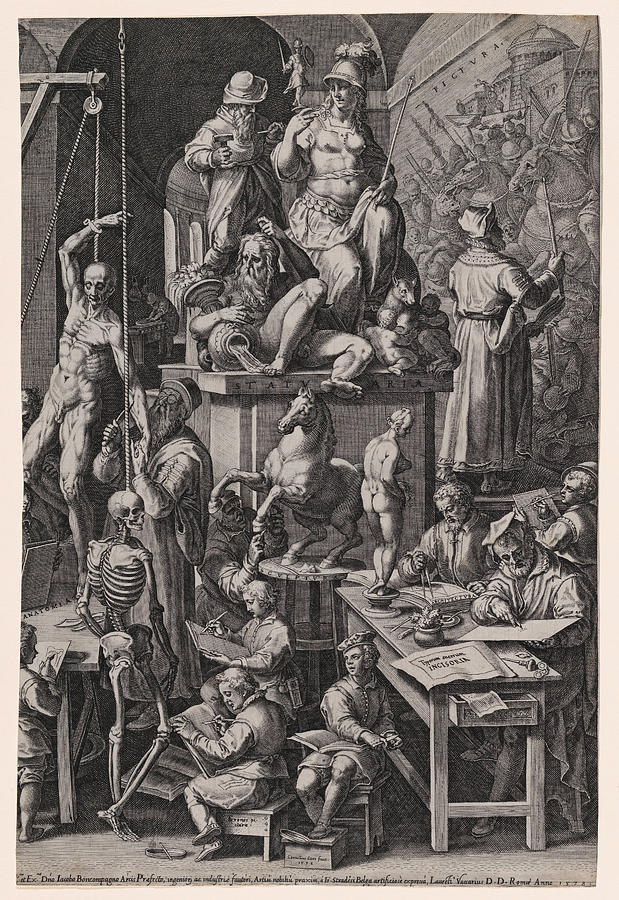 The Practitioners of the Visual Arts  Drawing by Cornelis Cort