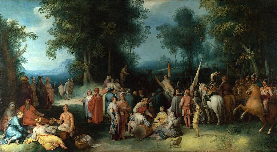 Easter Painting -  The Preaching of Saint John the Baptist by Cornelis van Haarlem