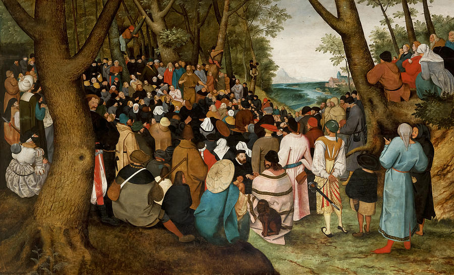 Nature Painting - The Preaching of St. John the Baptist by Pieter Brueghel the Younger