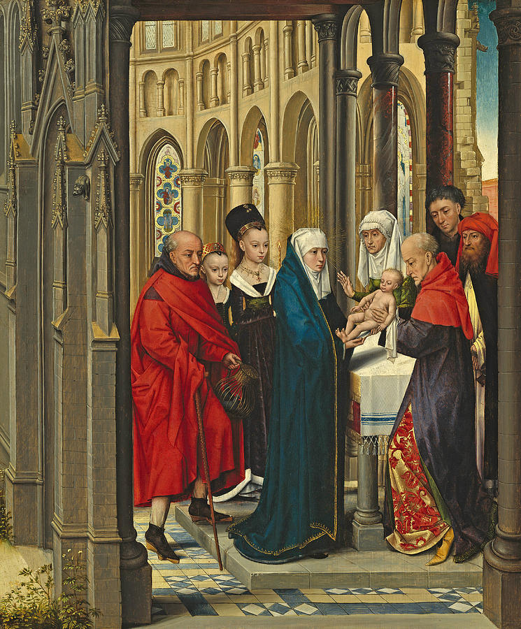 The Presentation in the Temple Painting by Attributed to Master of the Prado Adoration of the Magi