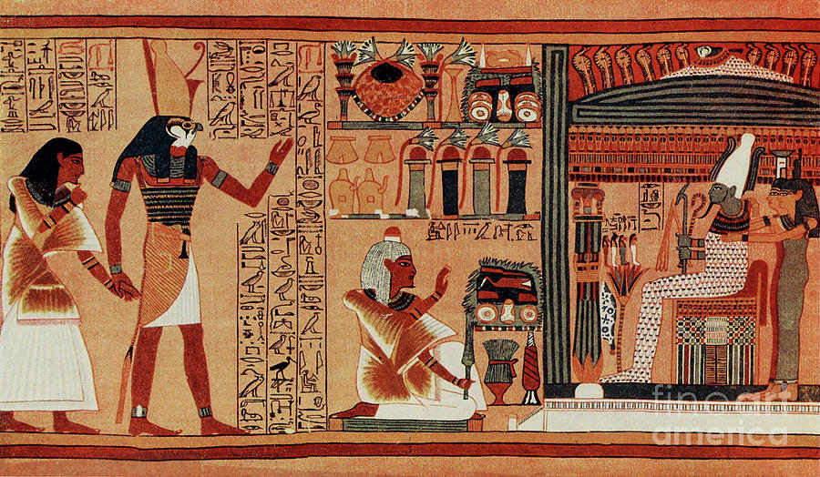 The Presentation of Ani to Osiris z4 Drawing by Historic Illustrations ...