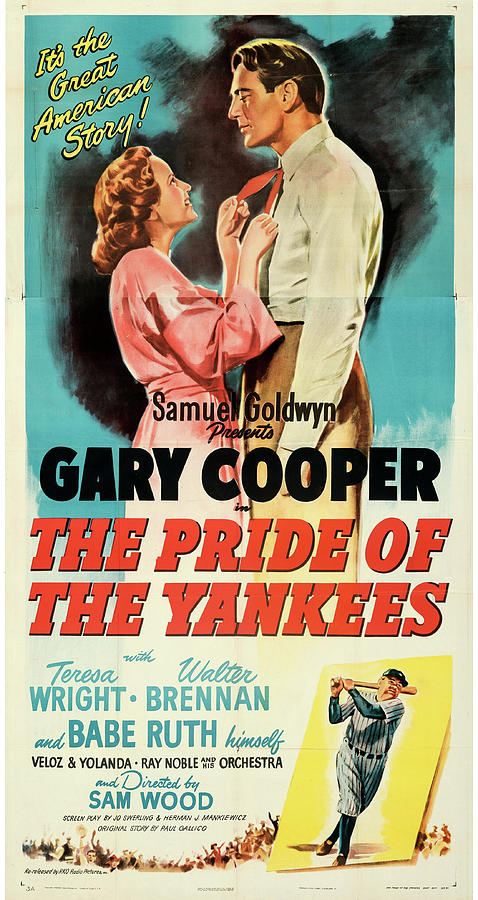 the Pride Of The Yankees Poster 1942 Mixed Media
