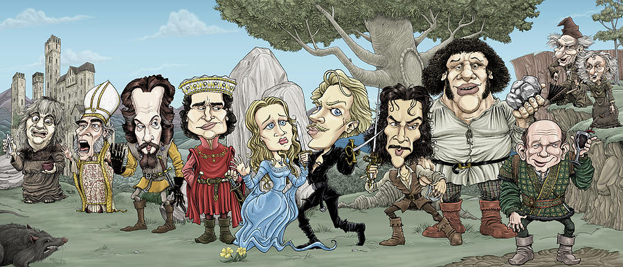 The Prince Bride characters Drawing by Mike Scott