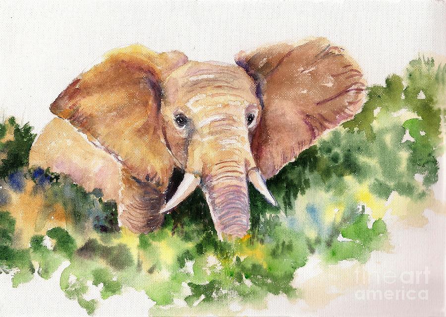 The Prince elephant Painting by Asha Sudhaker Shenoy