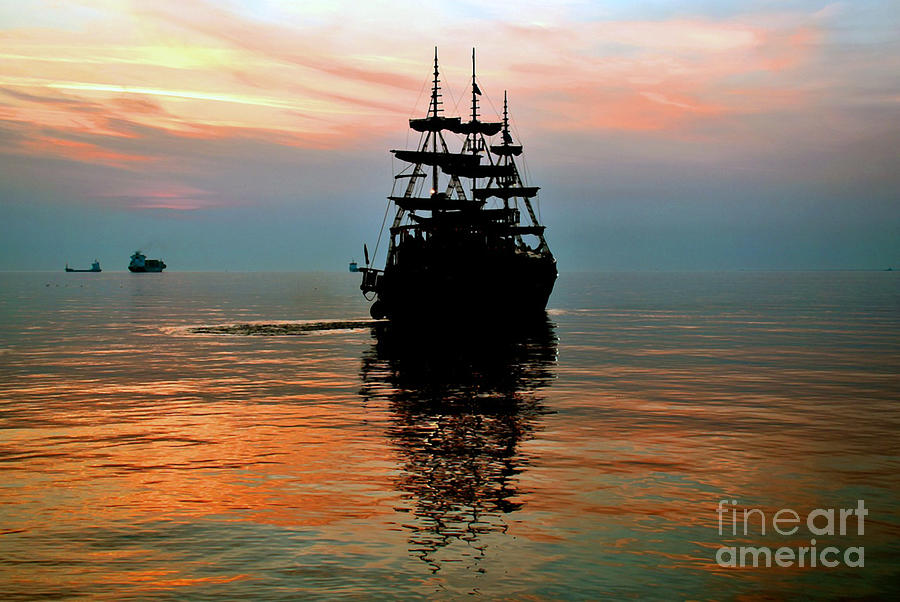Boat Photograph - The Prince William Tall Ship At Sunset by Sandi OReilly