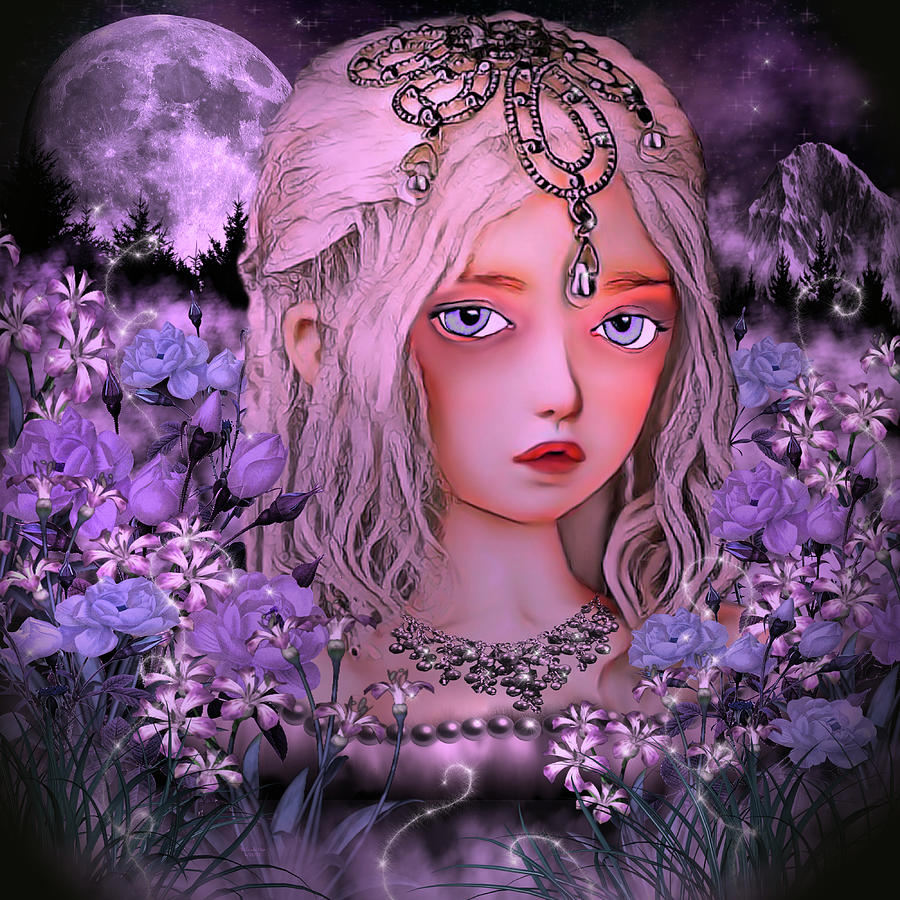The Princess in the Rose Garden Digital Art by Artful Oasis
