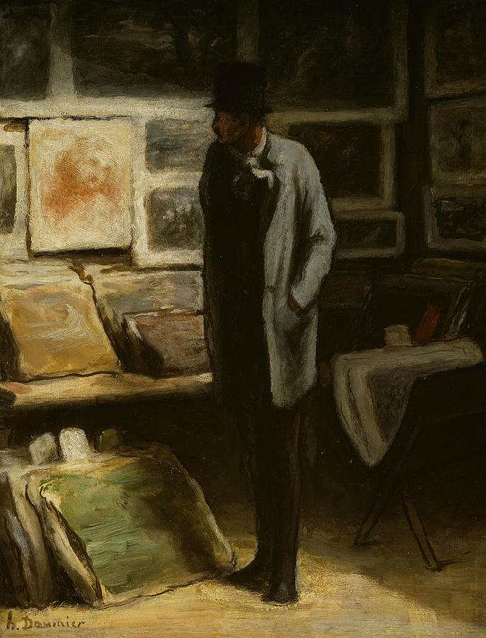 The Print Collector Painting by Honore Victorin Daumier