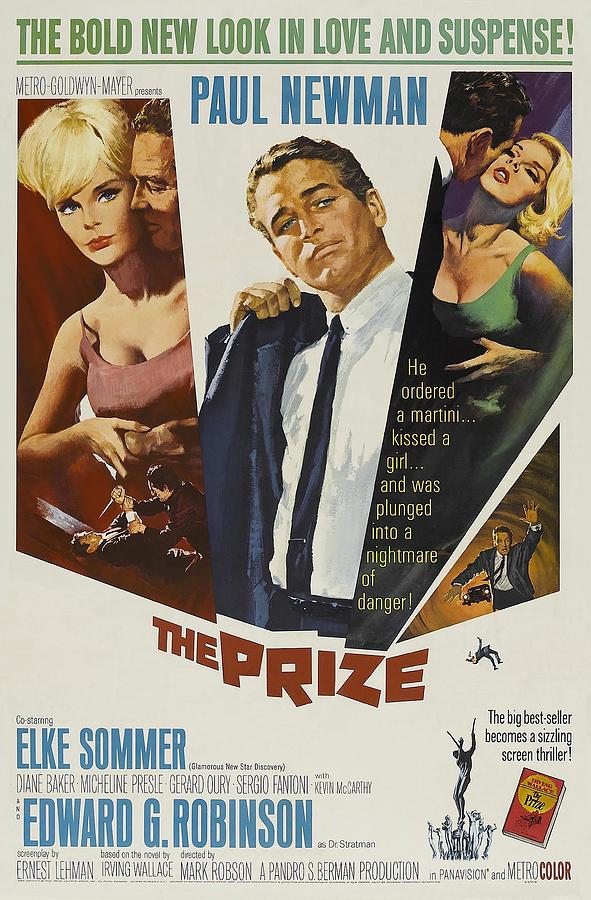 Paul Newman Mixed Media - The Prize, 1963 - art by Howard Terpning by Movie World Posters