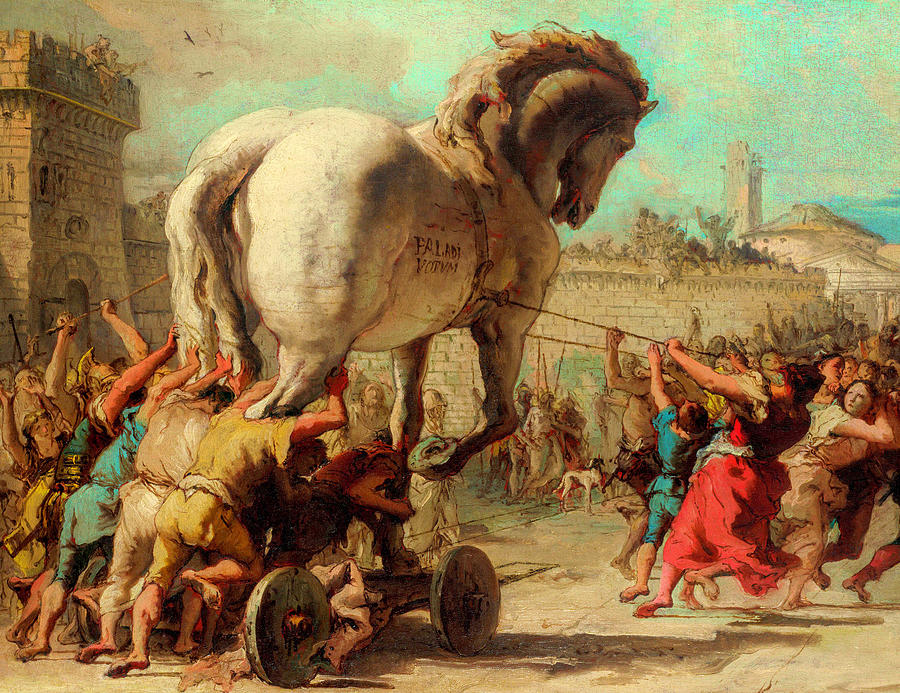 The Procession of the Trojan Horse in Troy Photograph by Giovanni Domenico Tiepolo