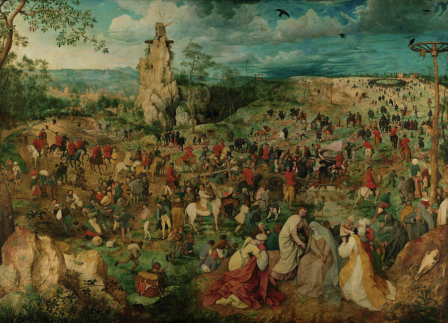 Pieter Bruegel The Elder Painting - The Procession To Calvary, 1564 by Pieter Bruegel the Elder Pieter Bruegel The Elder Painting - The Procession To Calvary, 1564 by Pieter Bruegel the Elder