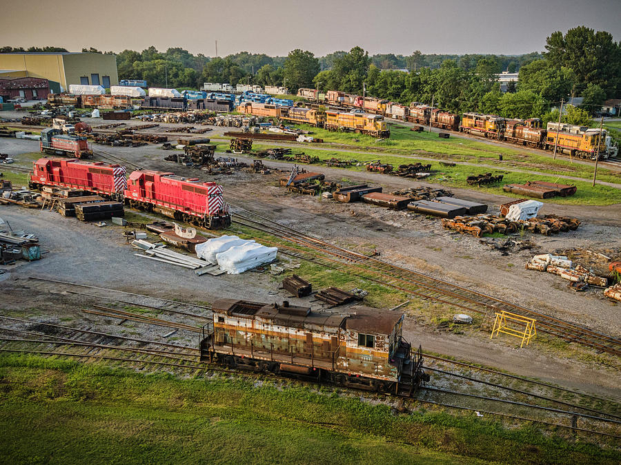 The Progress Rail backyard at Mount Vernon IL Photograph by Jim Pearson