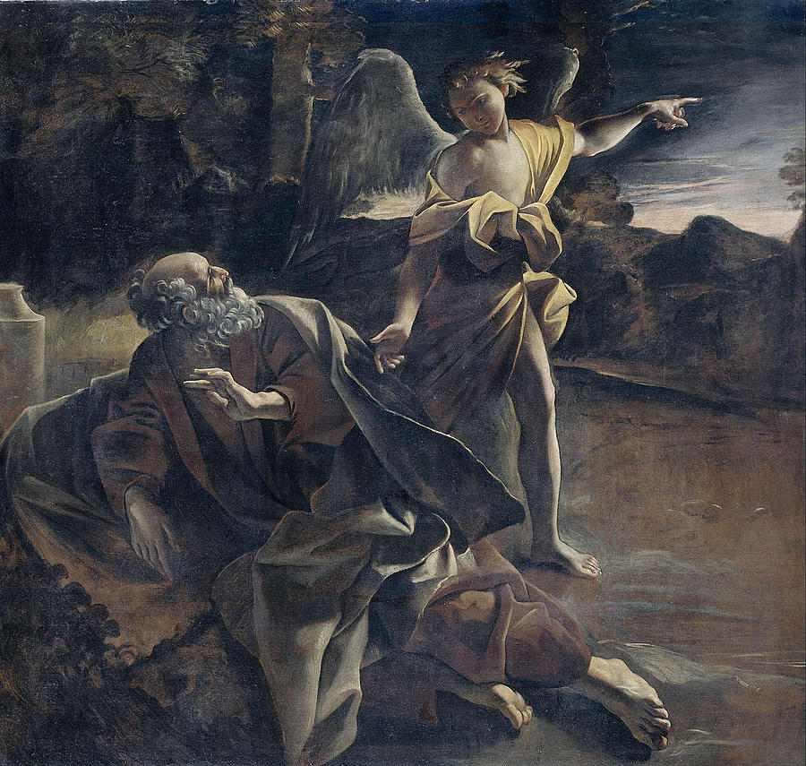 The Prophet Elijah in the Desert Awakened by an Angel Painting by Giovanni  Lanfranco - Fine Art America