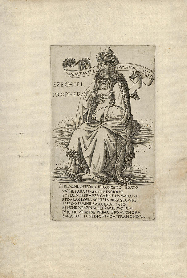 The Prophet Ezekiel, from Prophets and Sibyls Drawing by Francesco Rosselli