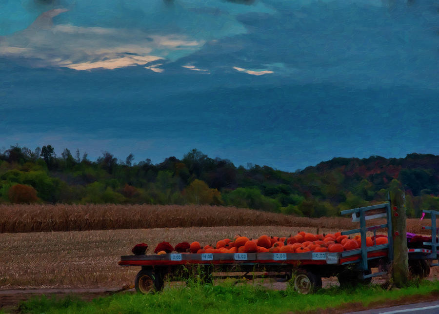 Pumpkin Digital Art - The Pumpkin Cart by Flees Photos