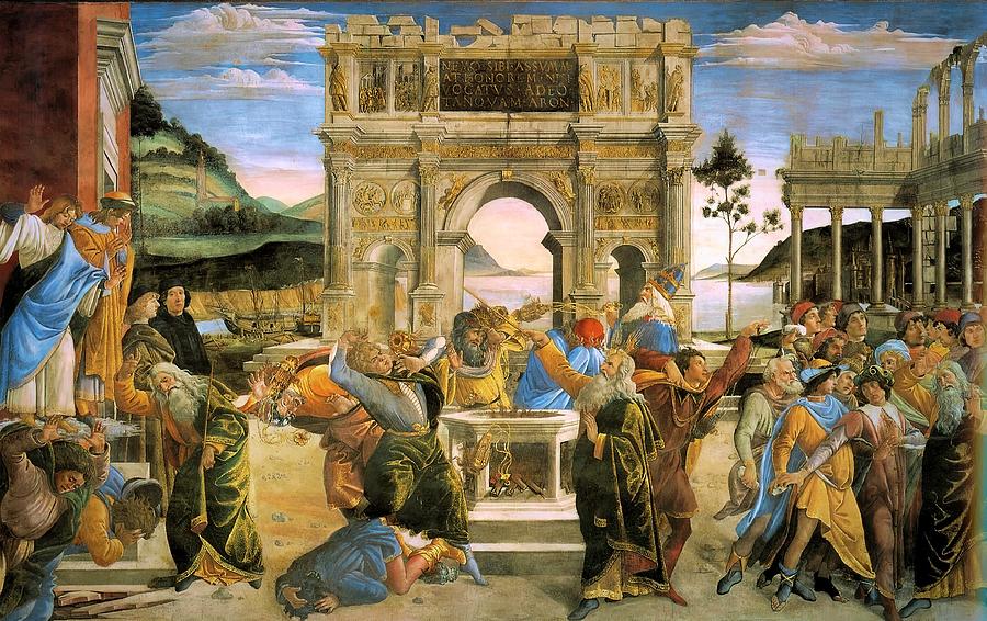 The Punishment of Korah Painting by Sandro Botticelli