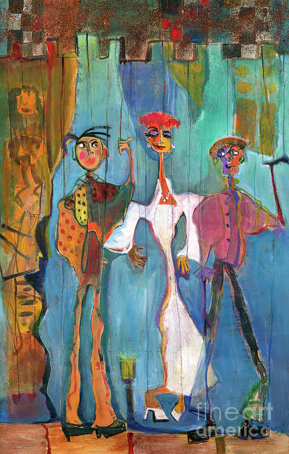The Puppets Painting by Cherie Salerno