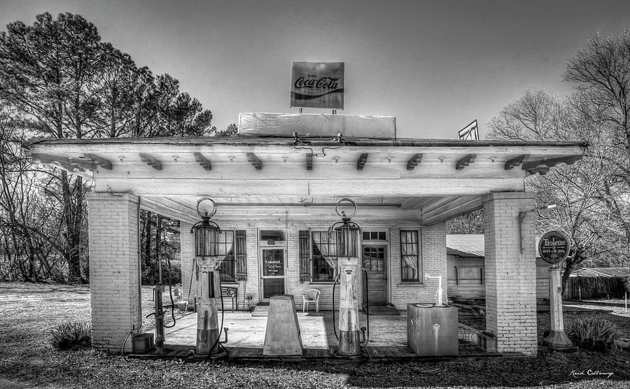 The Pure Oil Company Antique Gas Station B W Architectural Art Photograph