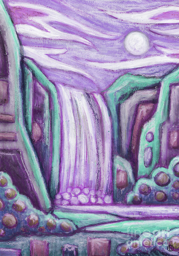 The Purple Falls  Painting by Amy E Fraser