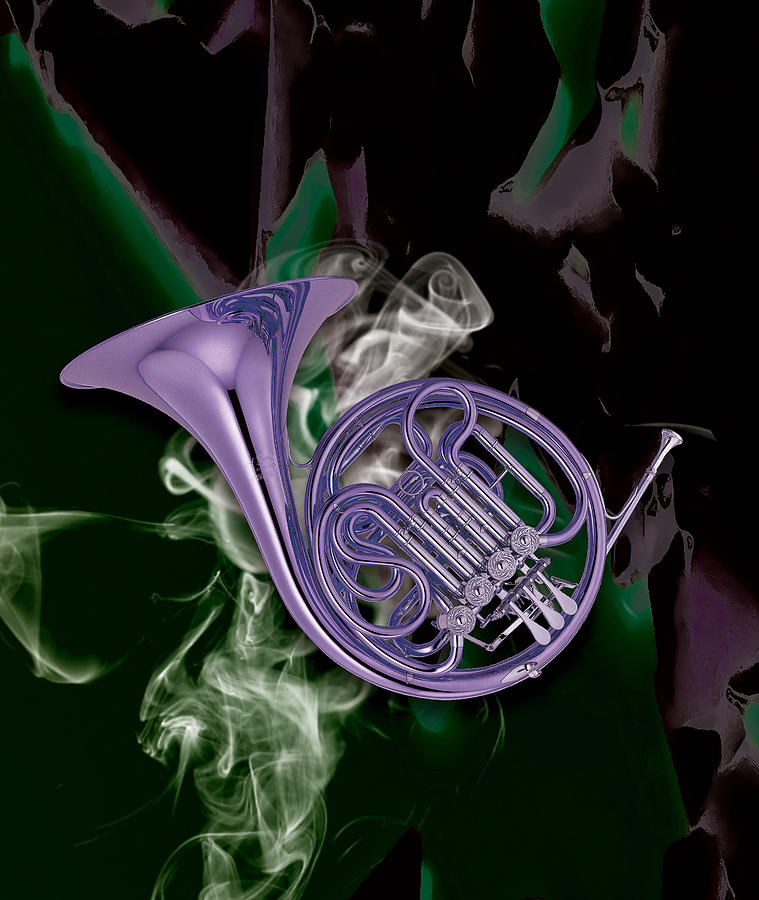 The Purple French Horn Mixed Media by Marvin Blaine