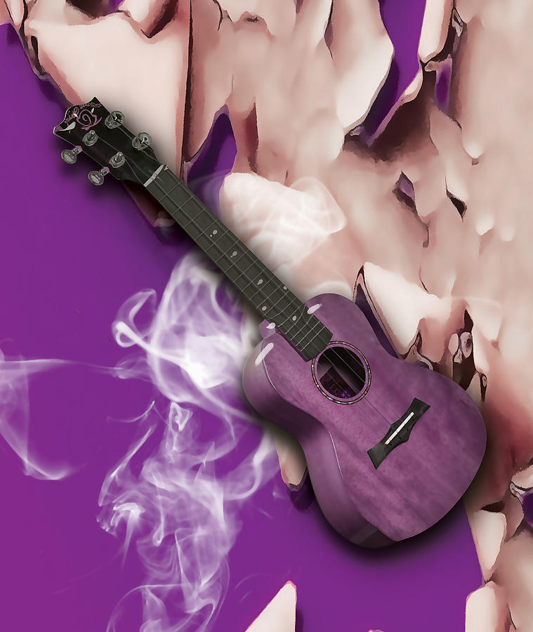 The Purple Ukulele Mixed Media by Marvin Blaine