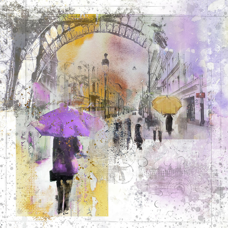 The Purple Umbrella Digital Art by Barbara Mierau-Klein