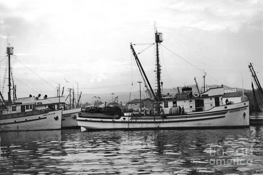 Boat Photograph - The purse seiner North Star and the Western Flyer Dec. 1937 by Monterey County Historical Society