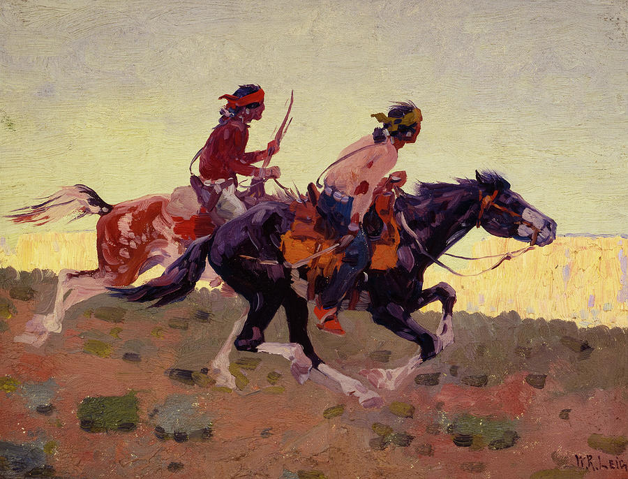 Native American Painting - The Pursuit, Kayenta, Arizona, 1924 by William Robinson Leigh