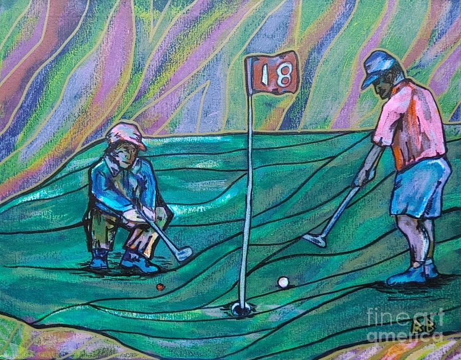 The Putt Off Painting by Bradley Boug
